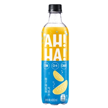 可口可乐小宇宙AH-HA柚子海盐味汽水塑料瓶480ml